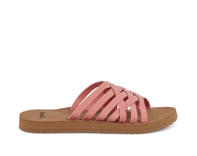 Sanuk Womens Rio Slide Pink Sandals | THBEGZ534